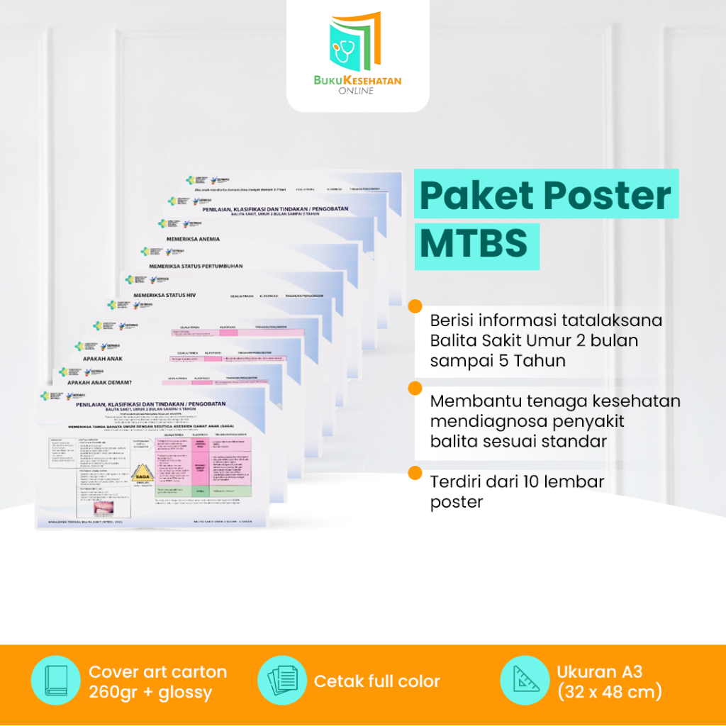 Paket Poster MTBS (Manajemen Terpadu Balita Sakit) Poster Kebidanan - 1 PAKET LENGKAP