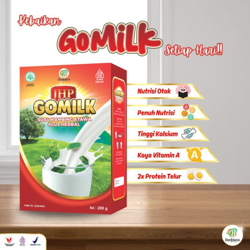 

[ COD & GARANSI ] (+ FREE HADIAH MENARIK ) GOMILK SUSU KAMBING ETAWA PLUS HERBAL 200gr + Packing AMAN