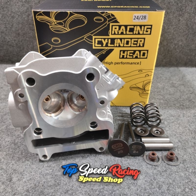 BLOK HEAD CPO CYLINDER HEAD UKURAN  KLEP 28 - 24  BUAT YAMAHA MIO / NOUVO / MIO SOUL / MIO SPORTY  /