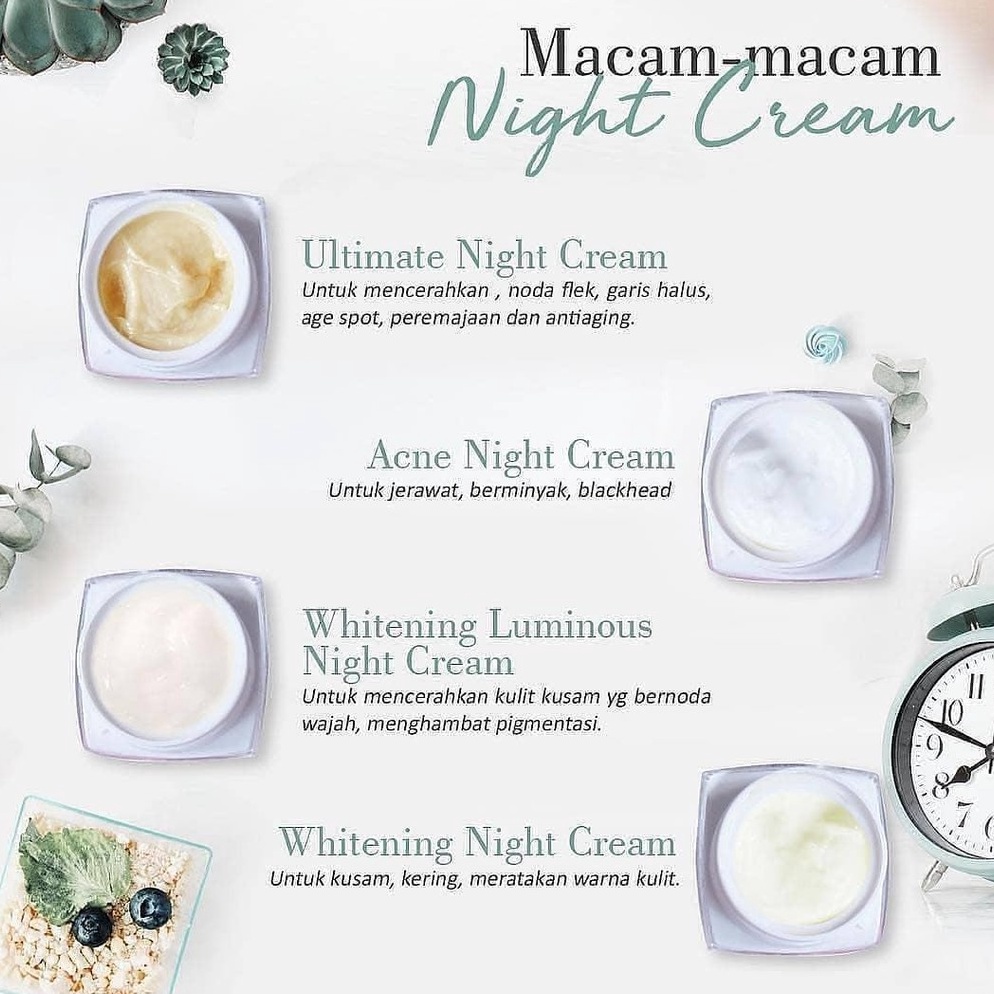 KODE T88U ECER MS GLOW NIGHT CREAM WHITENING ACNE  ULTIMATE  LUMINOUS