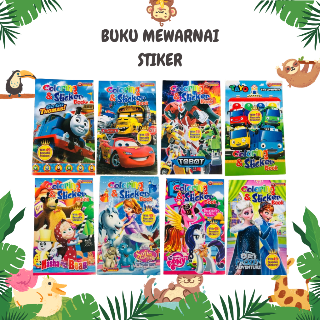 

Buku Mewarnai dan Sticker Anak Aneka Karakter Kartun Buku Aktivitas Warna Anak