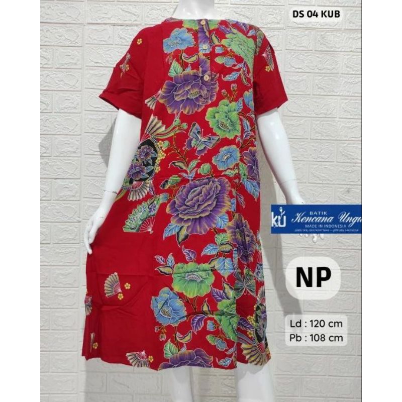 DASTER 04 KUB BATIK KENCANA UNGU LEBEL BIRU PAKAIAN SANTAI WANITA BATIK KENCANA UNGU TERBARU