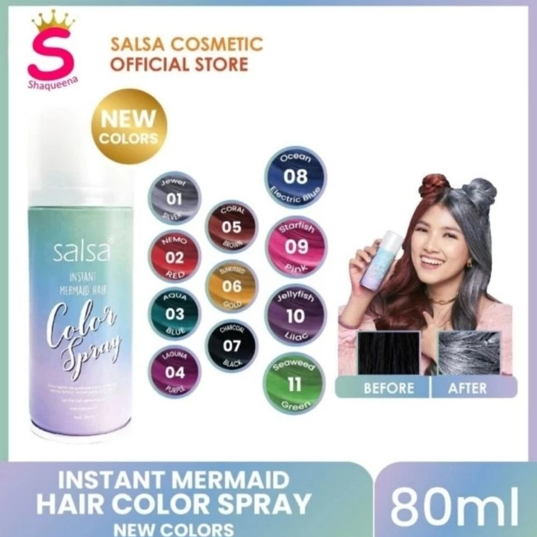 SALSA Instant Mermaid Hair Color Spray (Temporary Color Spray- Hair spray color temporary Salsa) SHQ