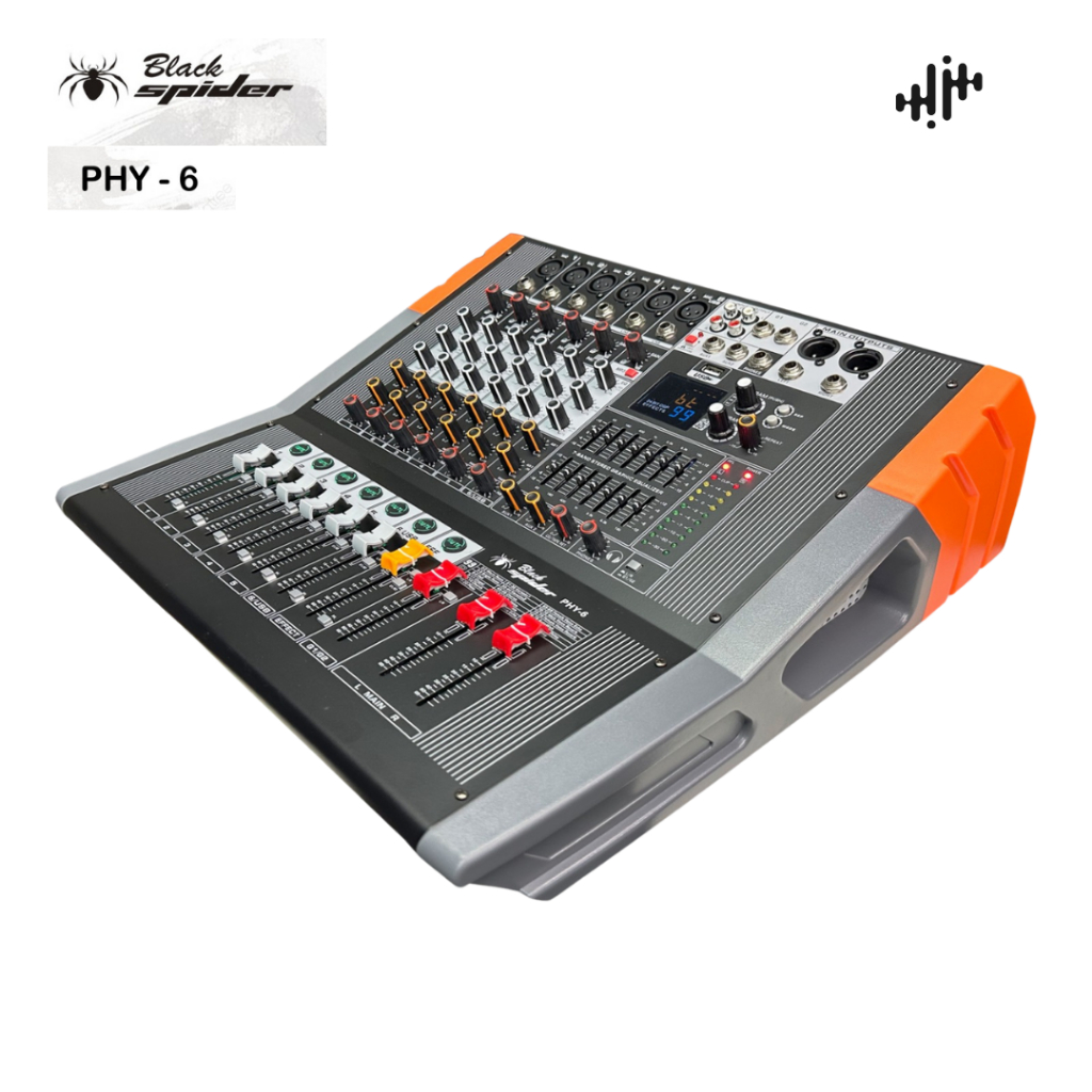 POWER MIXER BLACK SPIDER PHY 6 / Power Mixer Black Spider / mixer 6 channel / power mixer 6 channel