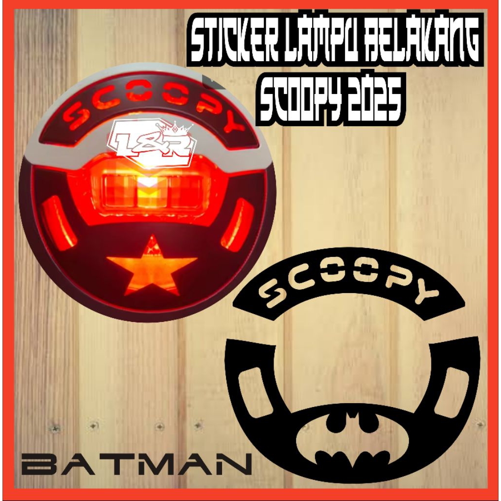 stiker variasi motif lampu belakang scoopy 2024/2025 new