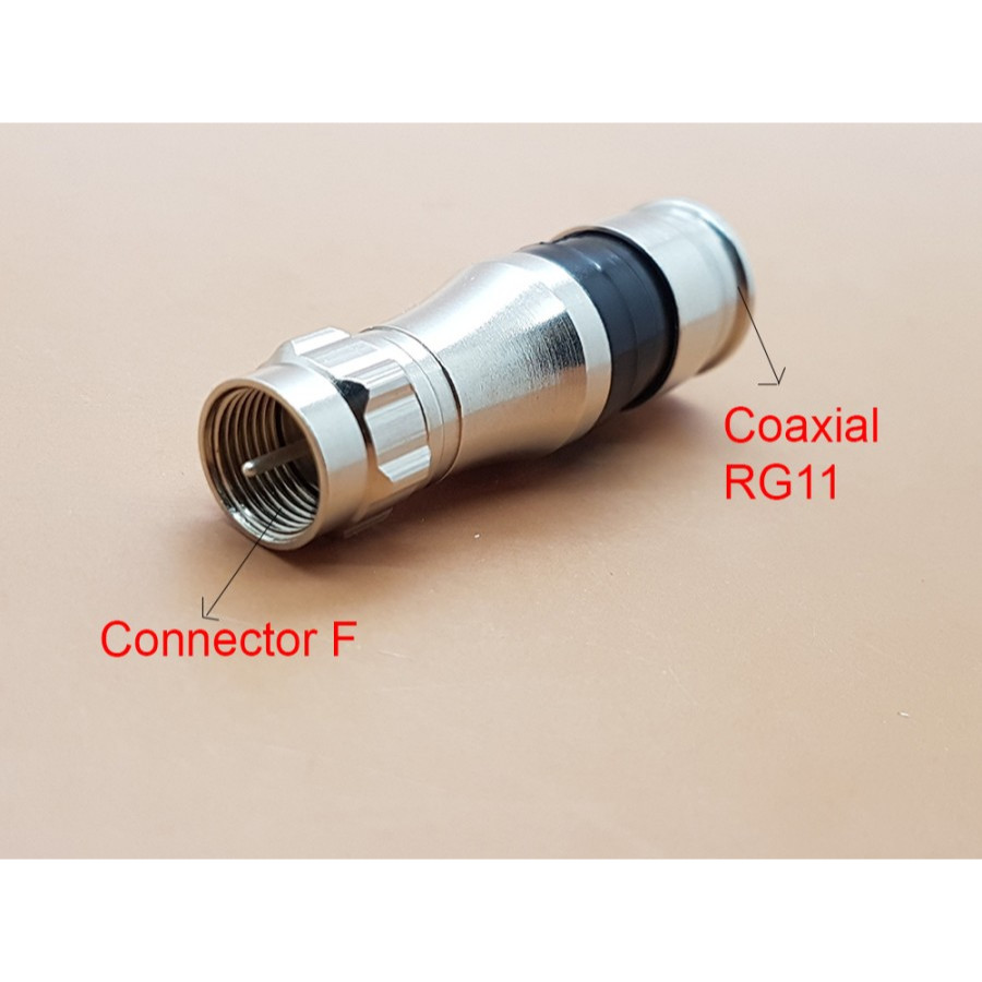 Konektor RG-11 Compression, Connector RG-11 F-type untuk Cable Coaxial RG-11