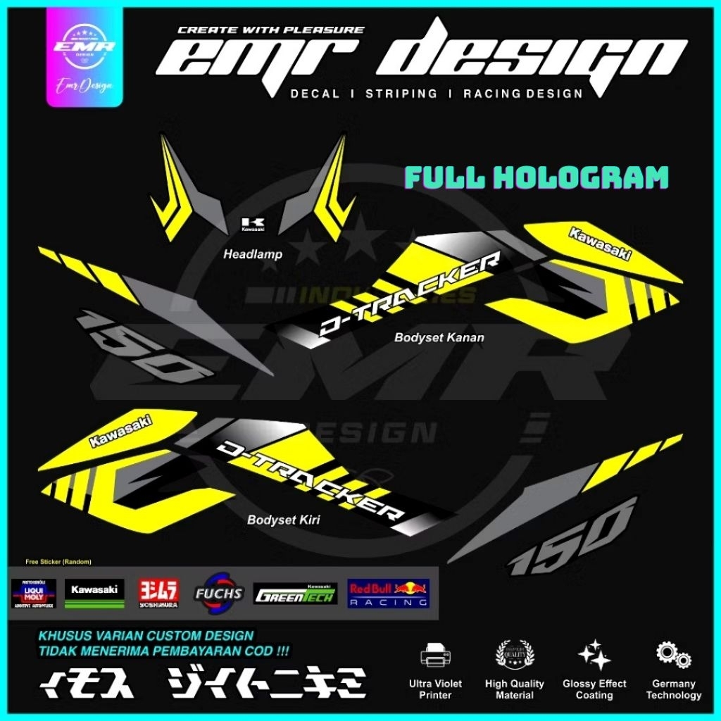 Striping Dtracker 150 Full Hologram Kuning