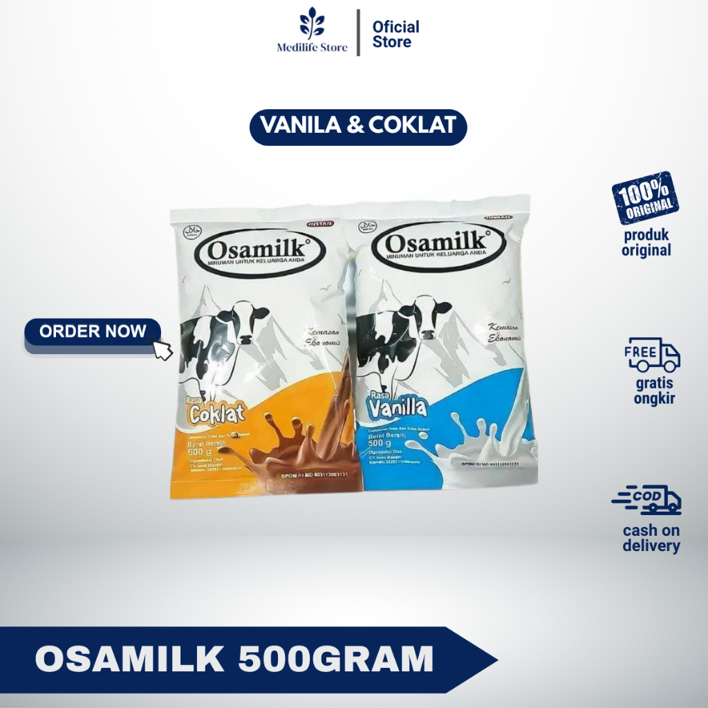 

OSAMILK - susu sapi milkcow susu sapi osamilk rasa vanila dan coklat susu gemuk badan original 100% osamilk/ osamil / osamik