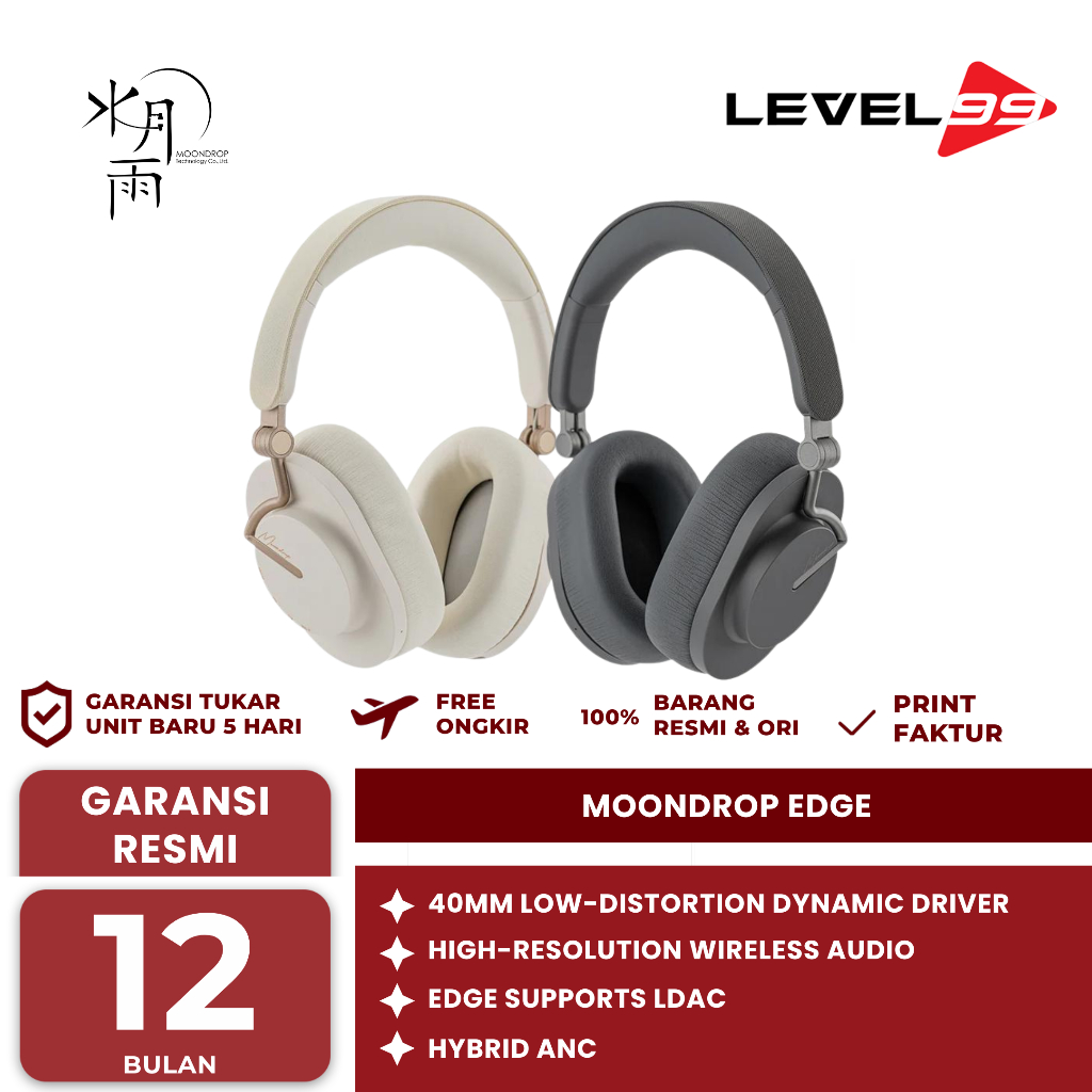 MOONDROP EDGE 40MM DYNAMIC DRIVER PORTABLE WIRELESS HEADPHONE