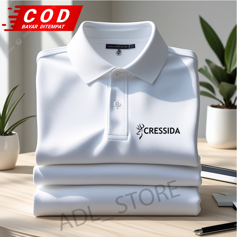 ( SUPER QUALITY ) Polo Shirt Hitam | Polo man shirt Keren Distro Premium Cressida Kemeja Putih Polo