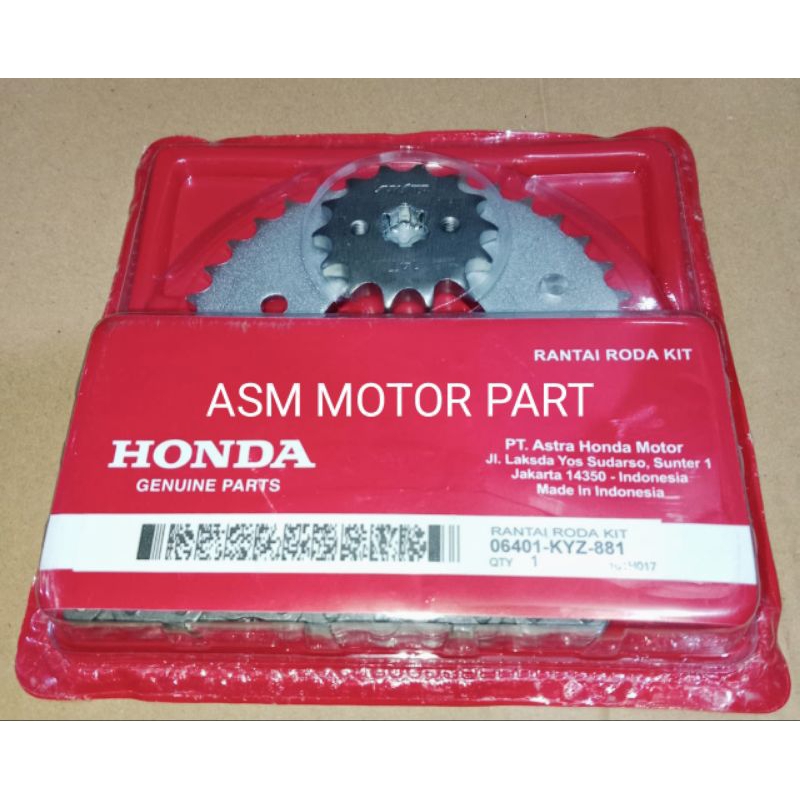 KYZ Gear set +rantai Supra x 125 Hlm in kyz