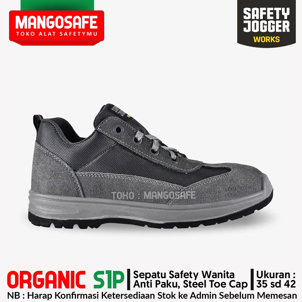 Sepatu Safety Wanita Safety Jogger ORCANIC S1P / Safety Shoes Wanita Pendek Anti Paku Anti Slip Peli