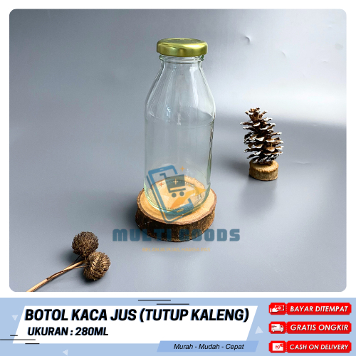 Botol Kaca Jus 280ml Botol Jus Kaca Tutup Kaleng [PER 1 PCS]