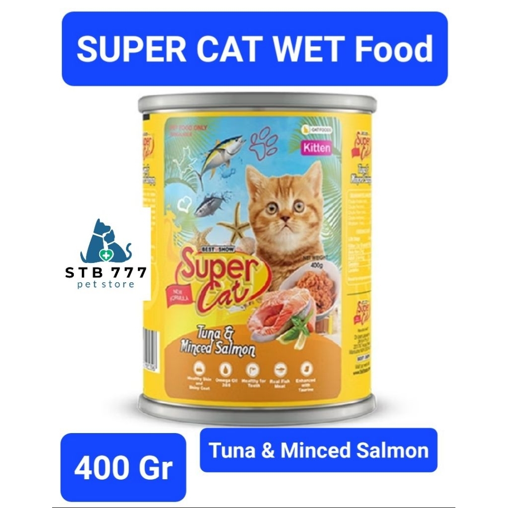 

SUPERCAT Kitten Tuna & Minced Salmon 400Gr - makanan basah kucing