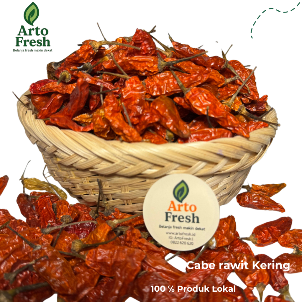 

Cabe Rawit Merah Kering, ArtoFresh Pack 100 gram