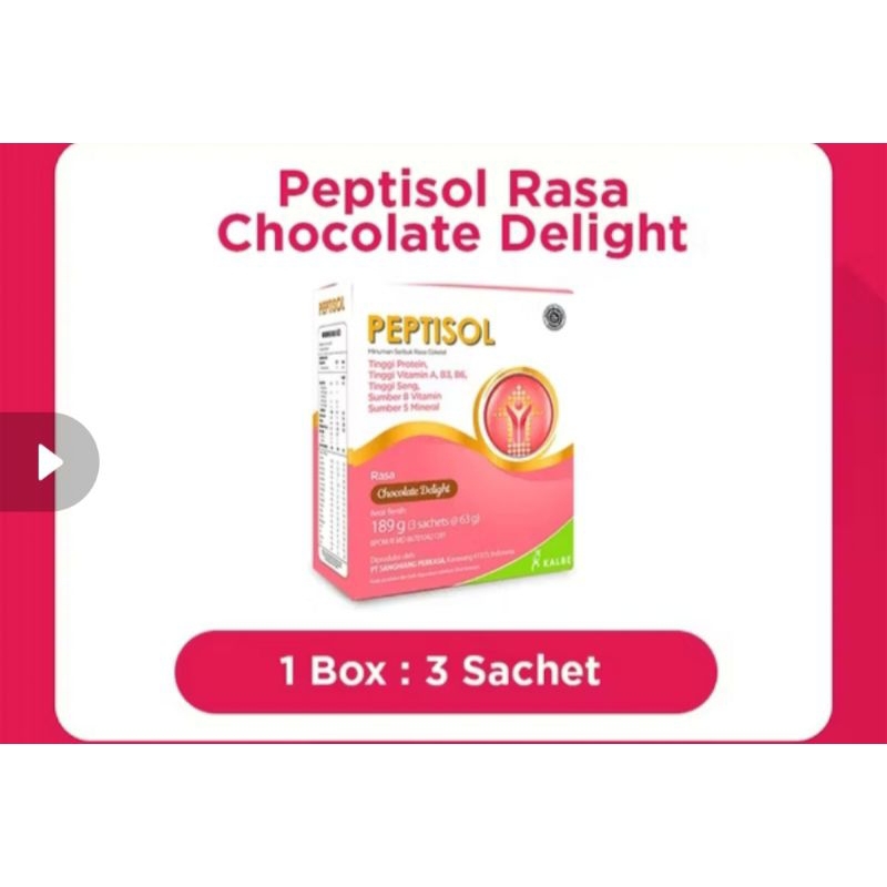 

Peptisol Rasa chocolate delight 180g EXP 25/08/2025 ( cuci gudang )