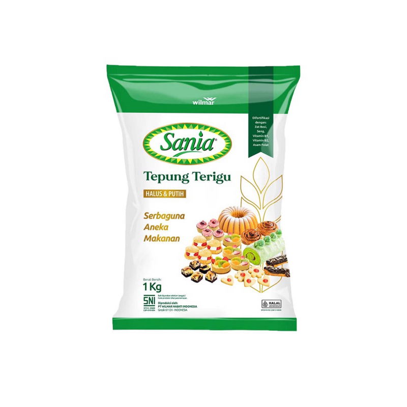 

Sania Tepung Terigu Serbaguna 1 Kg – Protein Sedang – All Purpose Flour 1Kg Sania Tepung Terigu 1 kg