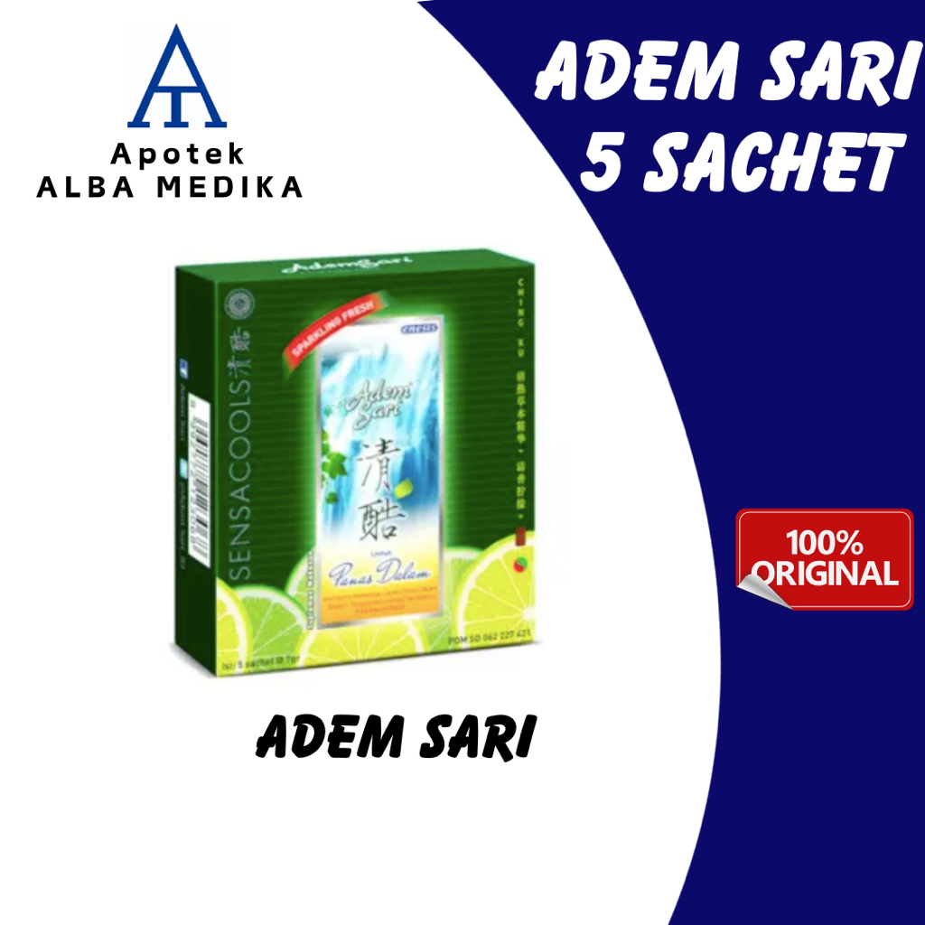 

Adem Sari 5 Sachet Minuman Penyegar Tenggorokan Sariawan Bibir Pecah-Pecah
