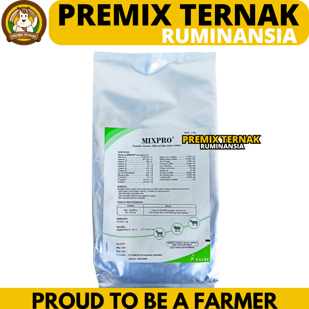 MIXPRO PREMIX SAPI 1 KG - Mix Pro Suplemen Premix Penggemuk dan Pemacu Pertumbuhan Sapi