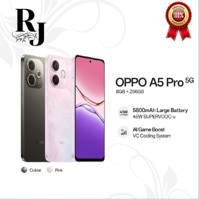 OPPO A5 Pro 5G Ram 8/256GB, Garansi Resmi Service Center OPPO Indonesia