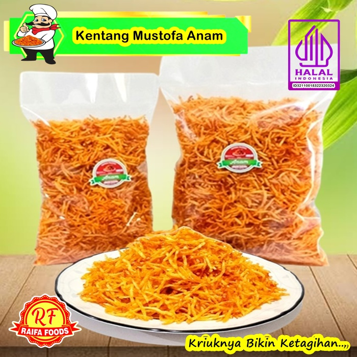 

Kering Kentang Mustofa Anam 500gr, Kentang Goreng Crispy Original Pedas Manis Teri Kacang Kiloan