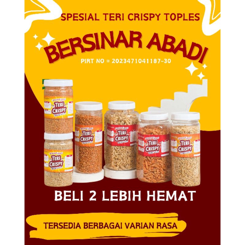 

[TERI CRISPY TOPLES 150GRAM] TERI SUPER, MEDIUM, KREMES BERSINAR ABADI ASLI JOGJA