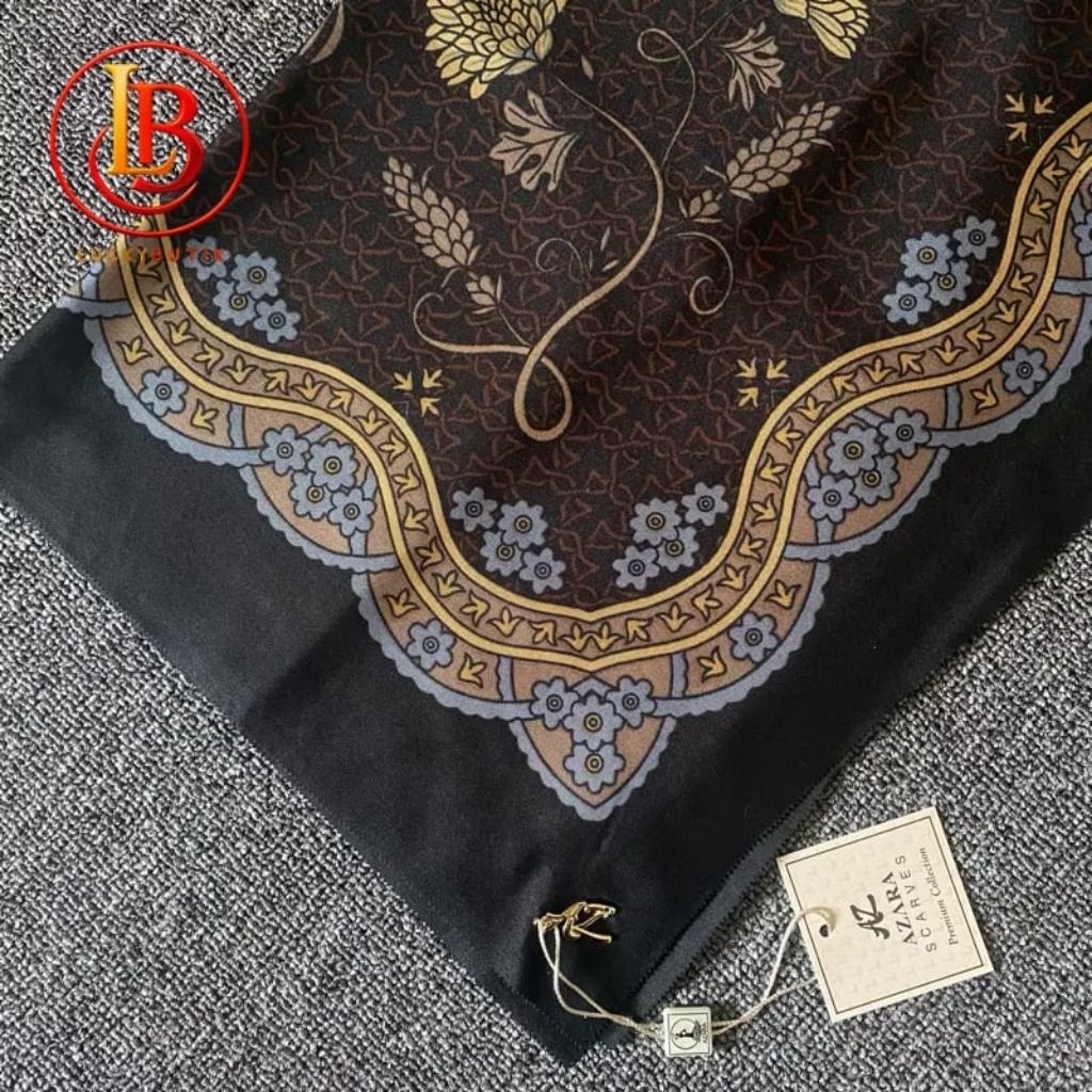 10 KERUDUNG HITAM MOTIF /HIJAB AZAHRA OSAKA HITAM MOTIF