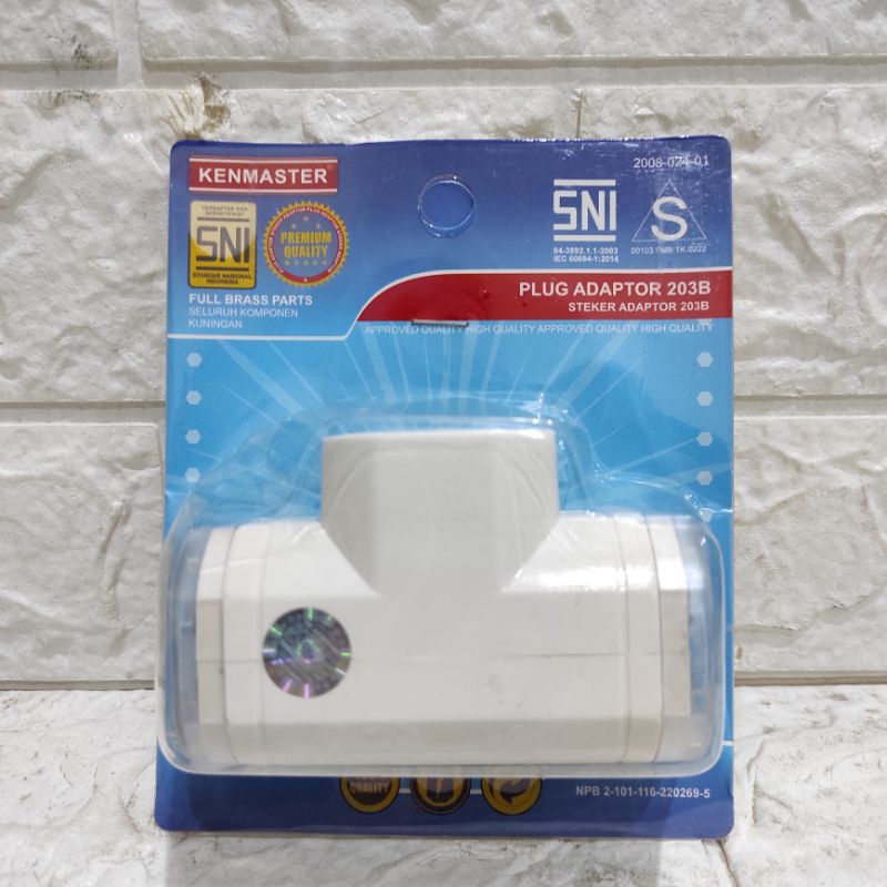 KENMASTER STEKER CABANG 3 T STEKER KENMASTER COLOKAN LISTRIK 3 LUBANG
