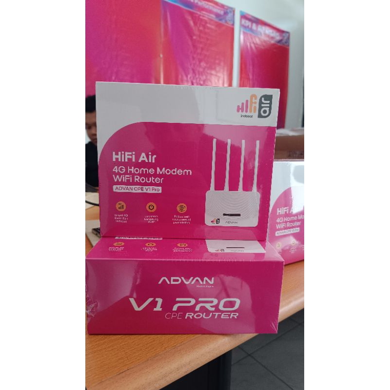 ADVAN CPE V1 Pro Modem + Wifi + Router + 4GLTE Unlock All Operator 4 Anthena + SP Tri 50.GB