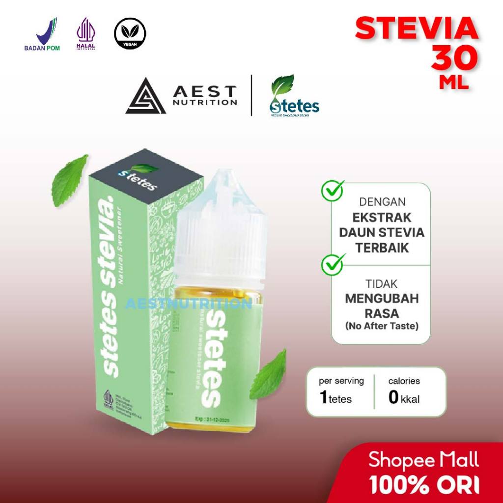 

Stetes Stevia Natural Sweetener - 30 ml Pemanis Alami Alternatif Gula 0 Kalori