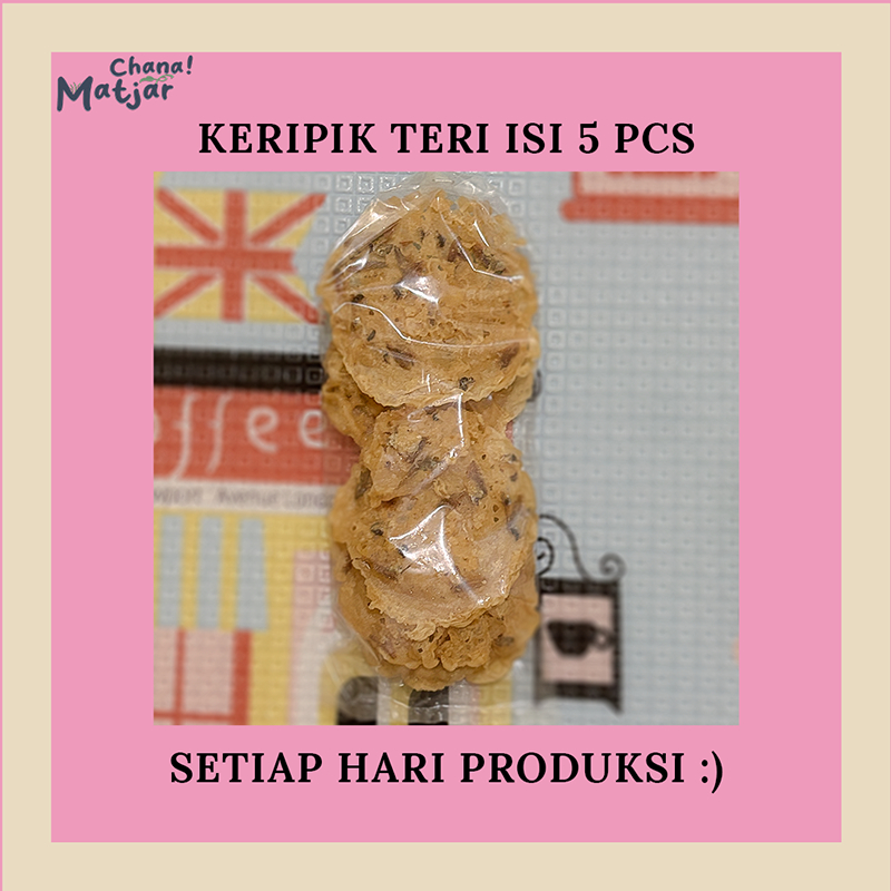 

Peyek Teri Isi 5 Pcs Cemilan Keripik Makanan Ringan