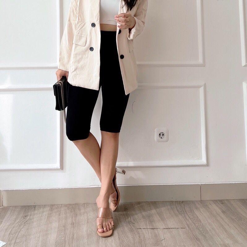 UI8 LEGGING PENDEK HHWAIST BASIC SELUTUT / LEGGING IMPORT WANITA