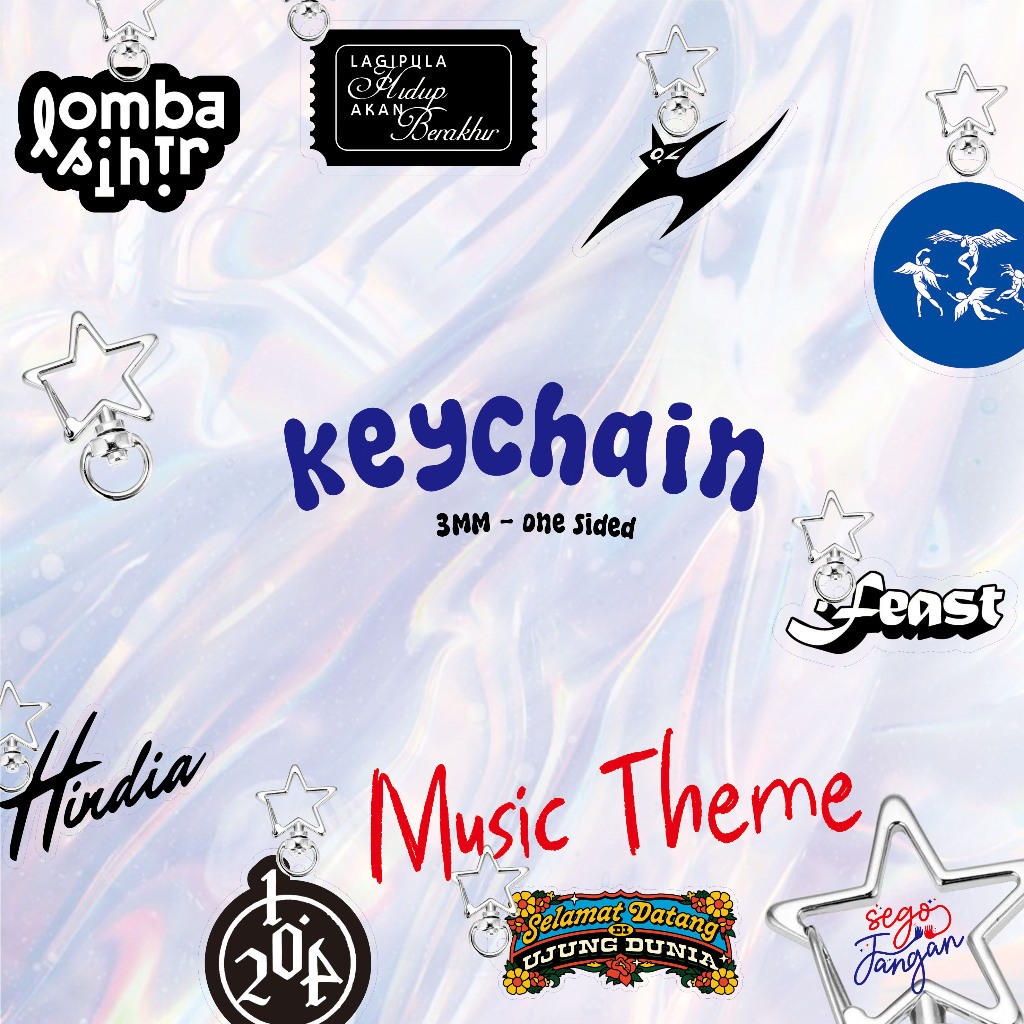 

KEYCHAIN GANTUNGAN KUNCI - HINDIA - FEAST- PIN Y2K - LOMBA SIHIR