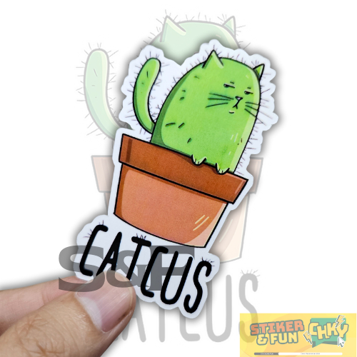 

Stiker Sticker Vinyl Laminasi Glosy CATCUS