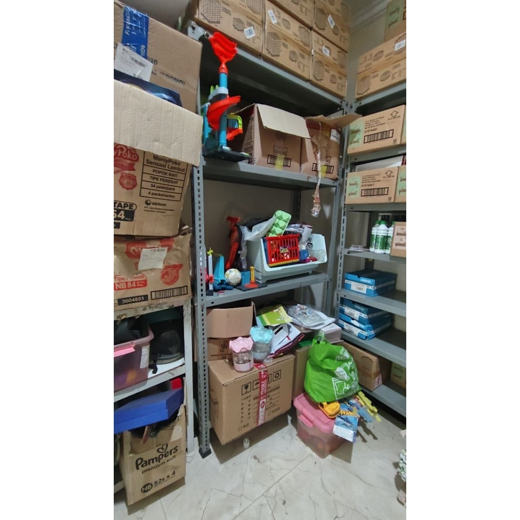 bekas rak besi siku toko gudang 8 susun ambalan lemari