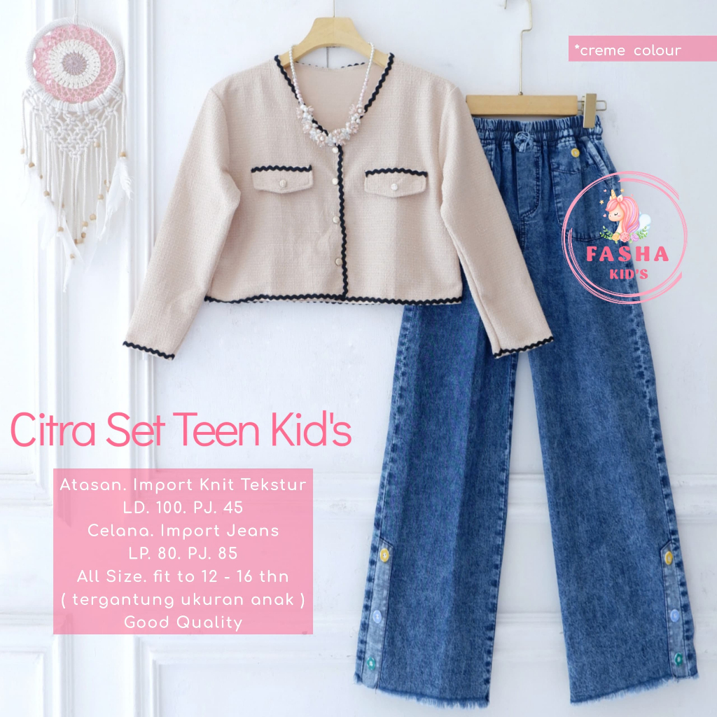 Shopakids Citra Set Kids Setelan Baju Anak Perempuan Korean Style Terbaru 2025