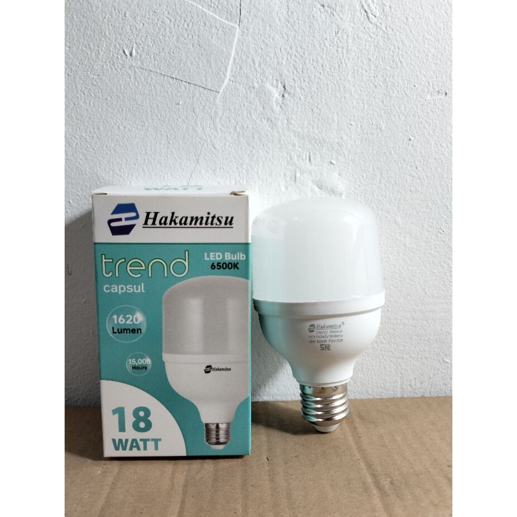 HAKAMITSU - Lampu Trend LED Abulb 18 Watt / Cahaya Putih / Lampu Capsul
