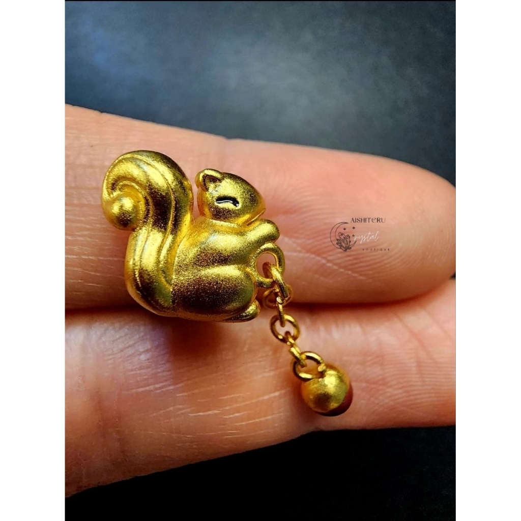 Kode SQUIRREL - PADUAN EMAS / Sandgold S999 Charm / Liontin Anti Karat untuk Gelang Crystal / Gelang