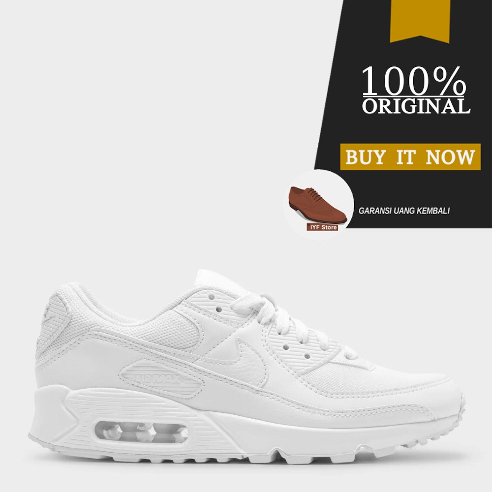 Sepatu Wanita Original Sneakers Nike Air Max 90 - Triple White  Style: DH8010-100