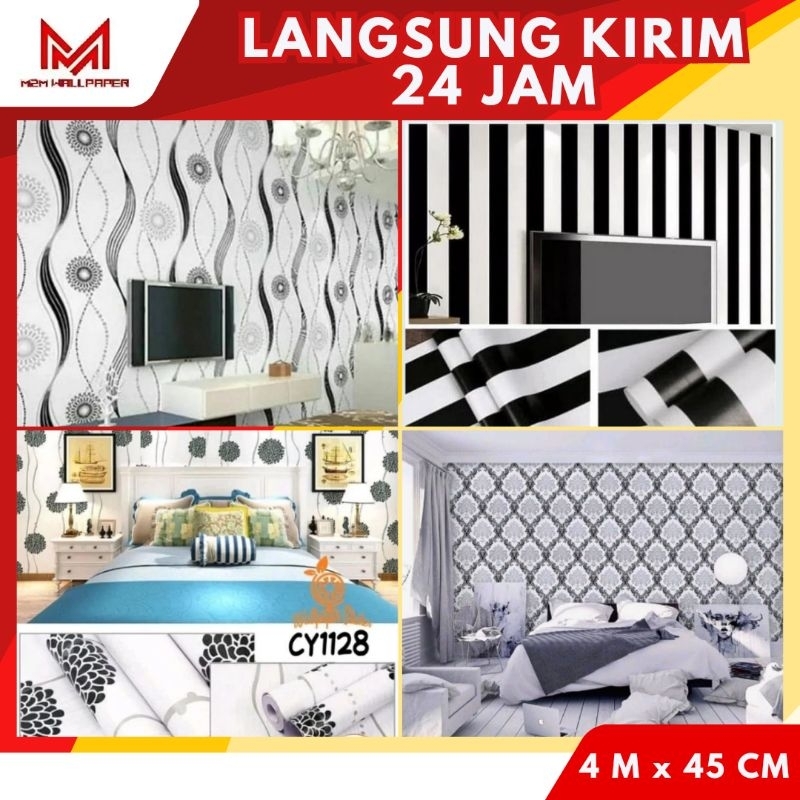 Wallpaper Motif Hitam Putih Wallpaper Bata Wallpaper Salur Wallpaper Garis Wallpaper Minimalis Walls