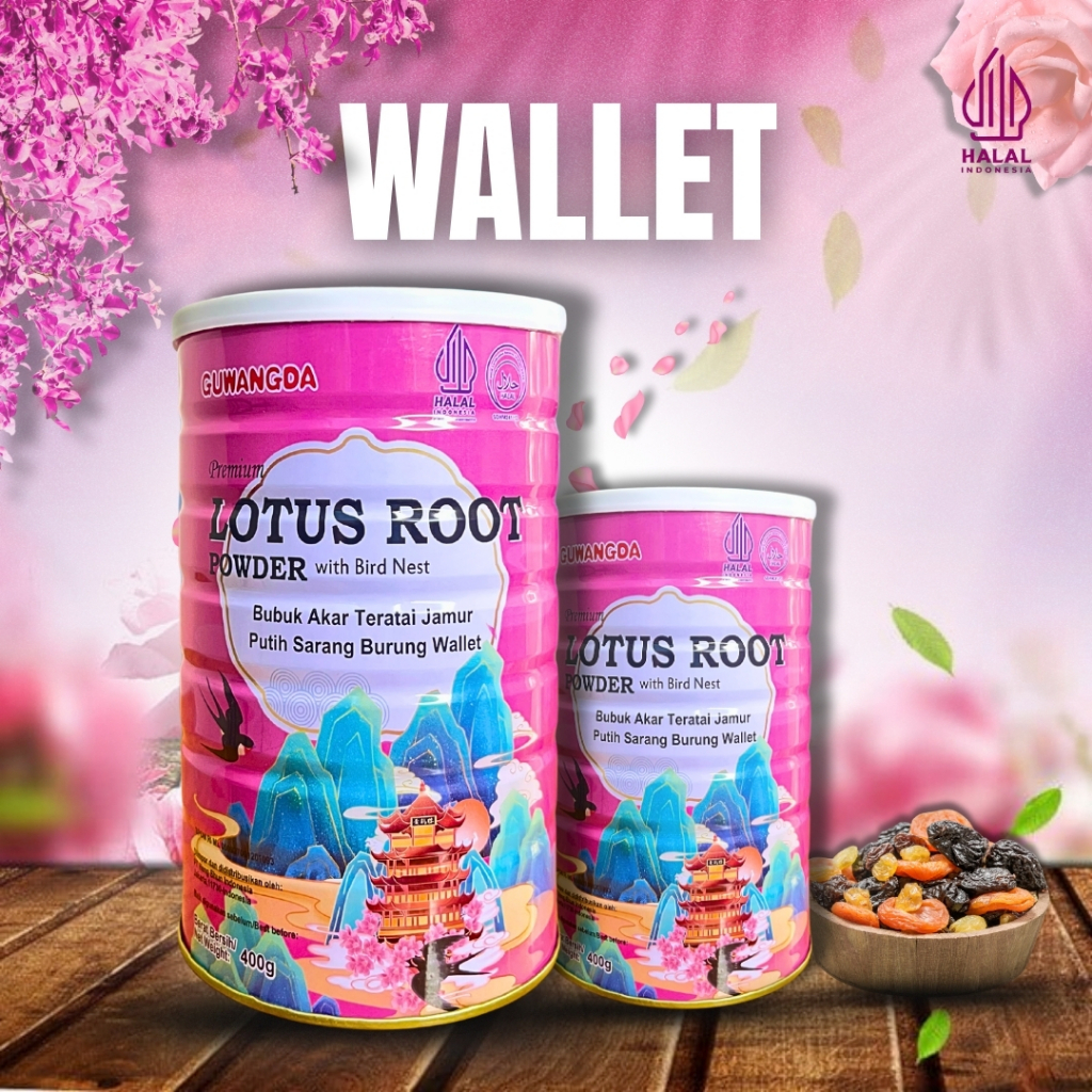 

(HALAL/BPOM) Lotus Root Powder Oufen Bubur Akar Teratai Birdnest Sarang Wallet 400Gr