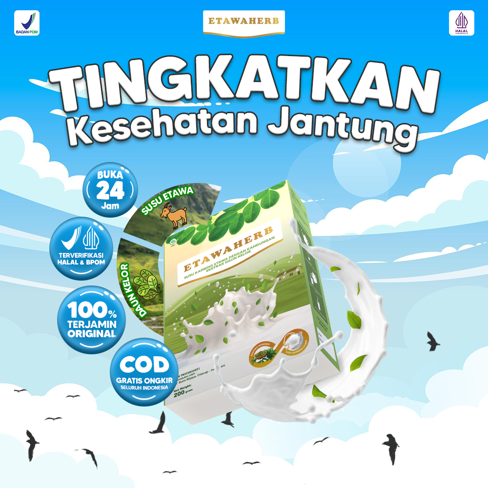 

Etawaherb Susu Kambing Etawa Premium dan Daun KelorTingkatkan Kesehatan Jantung 200gr