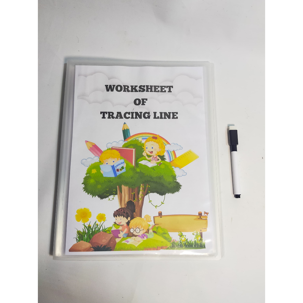 Activity Worksheet Tracking Line Anak Paud/Lembar Kerja Edukasi Anak 2-5 Tahun FREE Spidol