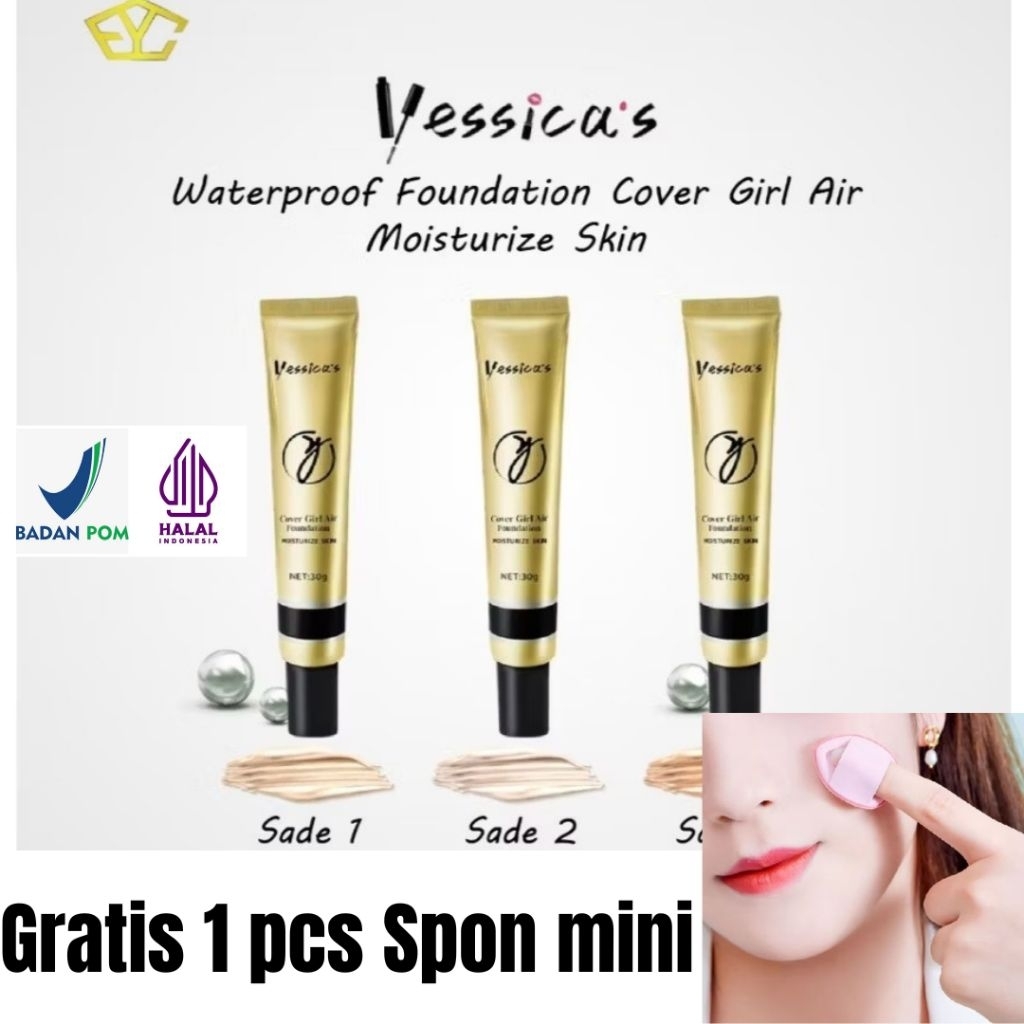 GRATIS Spon Yessica Waterproof Foundation | Tahan Lama | Glowing Natural Look