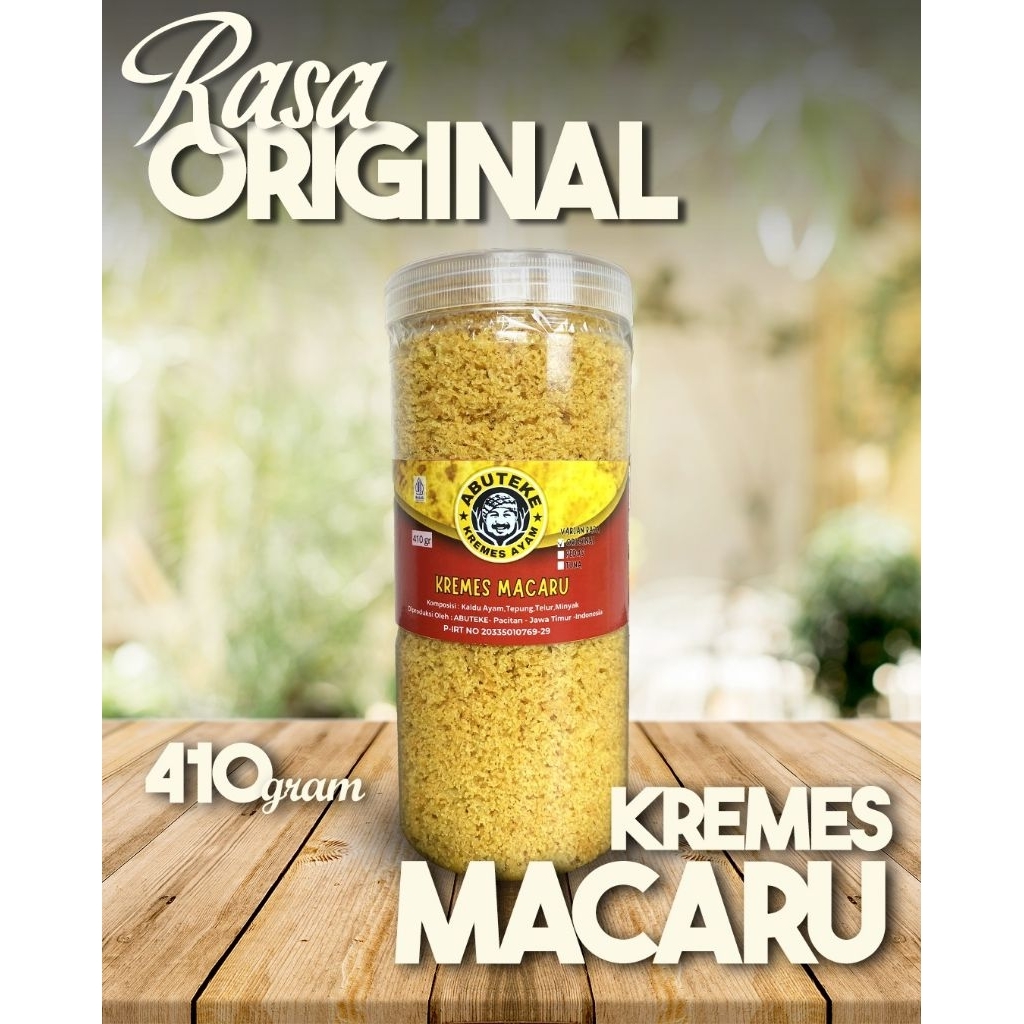 

Kremes Ayam Viral King Macaru Enak Nikmat Kemasan Toples 410 gram