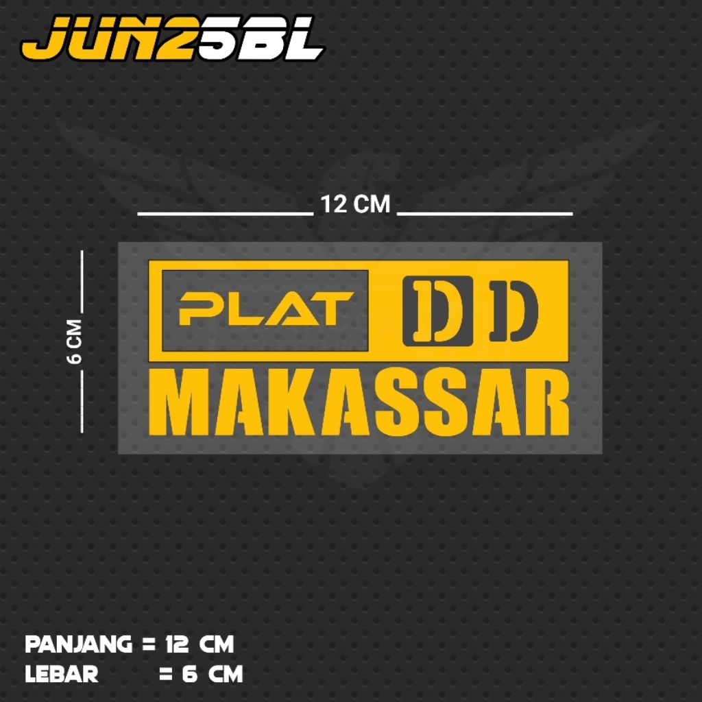 STIKER CUTTING TULISAN PLAT DD MAKASSAR / JUN25BL SULSEL