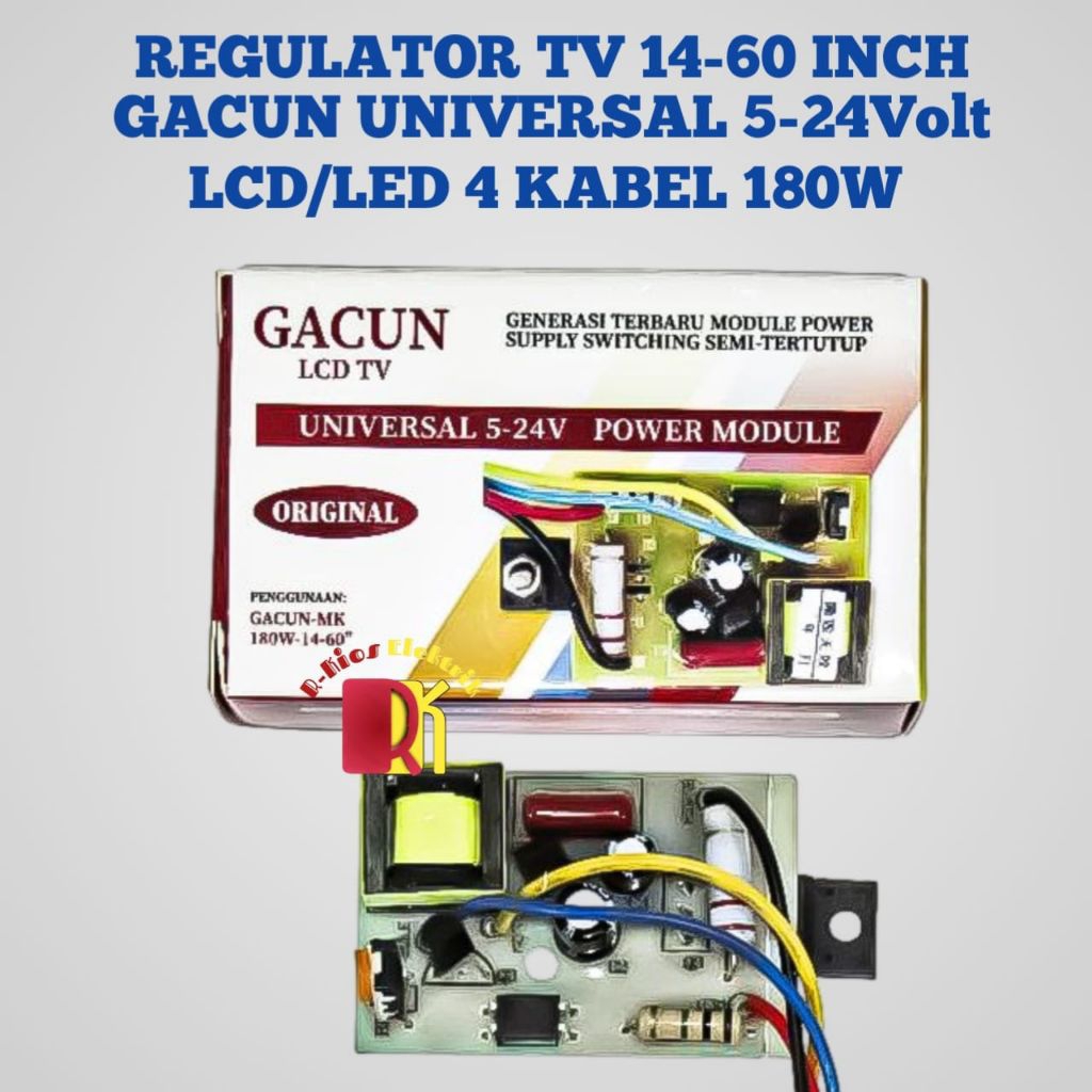REGULATOR TV 14-60 INCH GACUN UNIVERSAL 5-24V LCD/LED 4 KABEL 180W