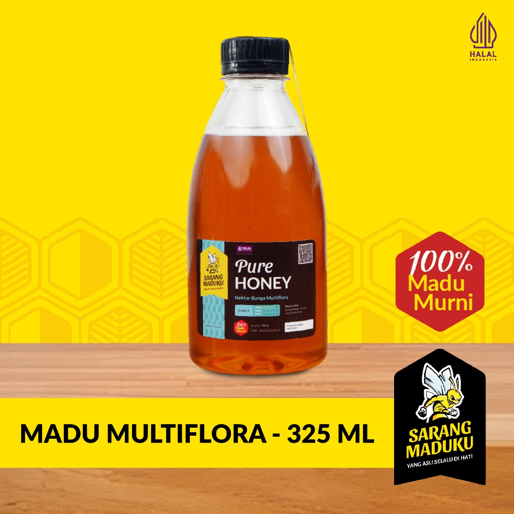 

Sarang Maduku Madu Mutliflora Asli Murni 100% Raw Honey 325ml