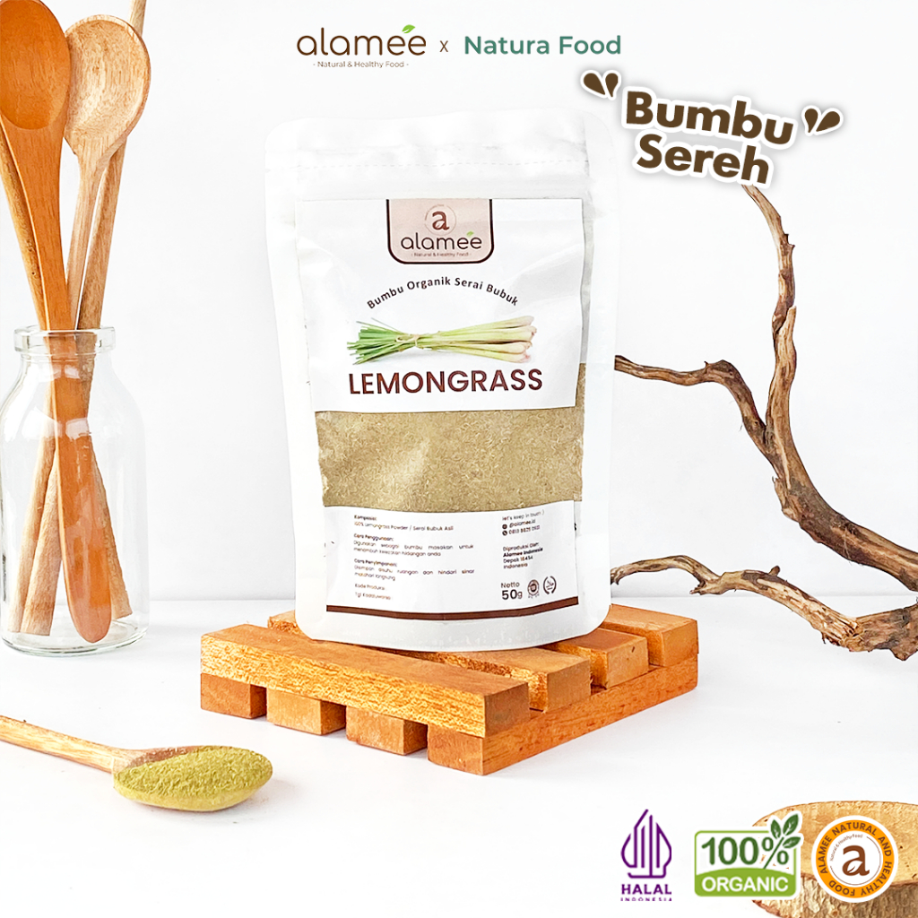 

ALAMEE Bubuk Sereh Lemongrass Powder Bumbu Dapur Organik Serai Murni Asli Seasoning 50 Gram