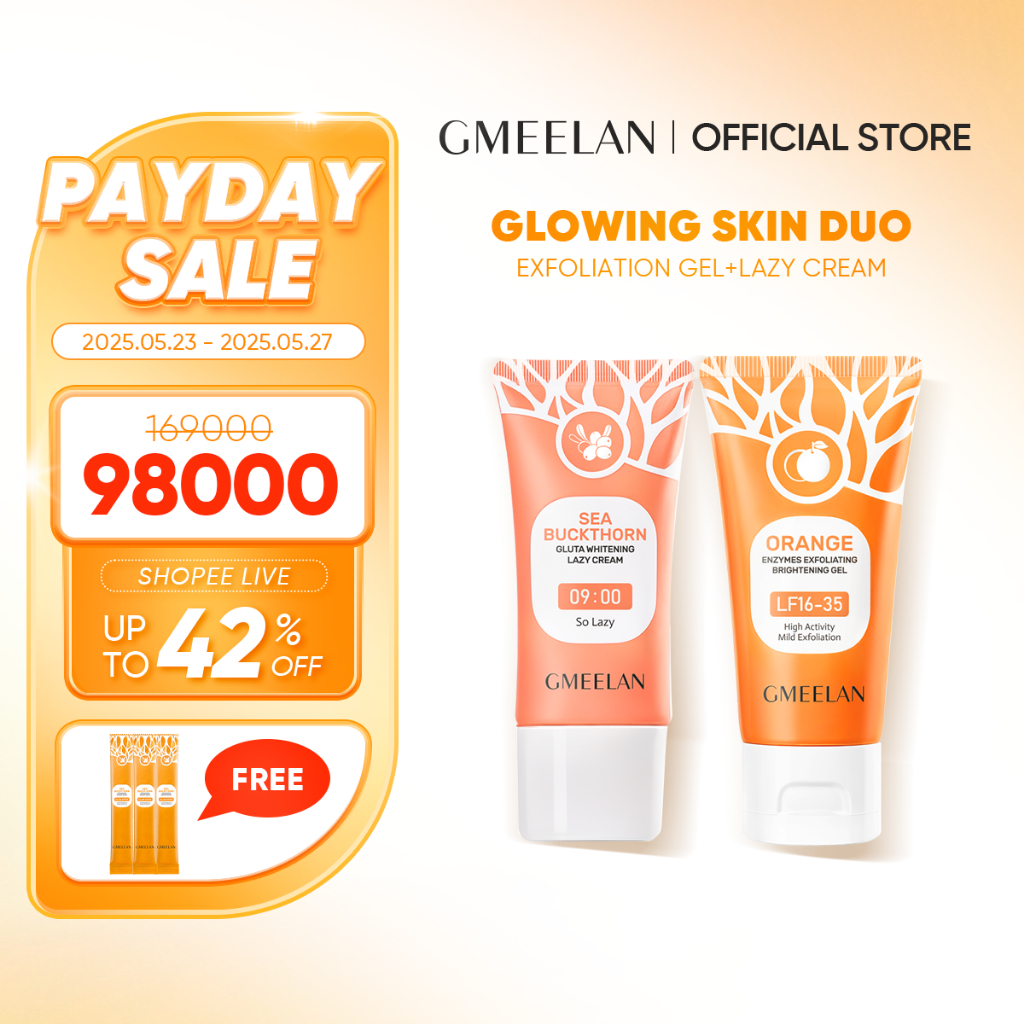 GMEELAN Orange Exfoliating Gel Blackhead Remova Peeling Face Mengangkat Sel Mati Mencerahkan Wajah E